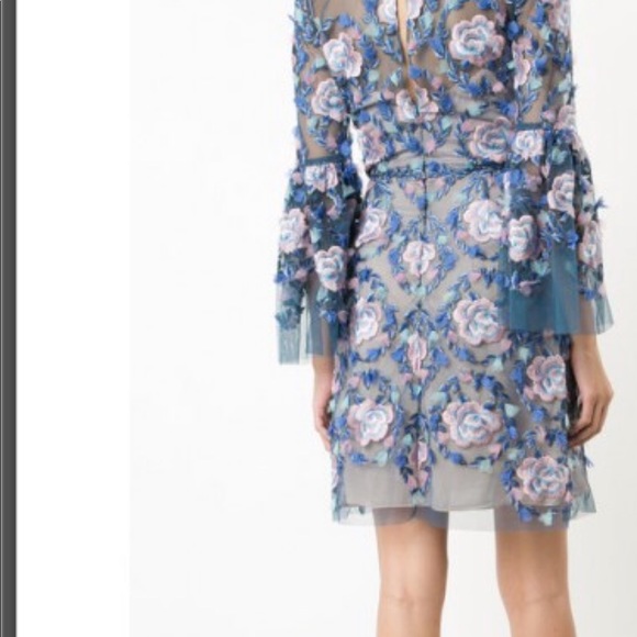 Marchesa Notte Floral Embroidered Dress - Picture 3 of 4